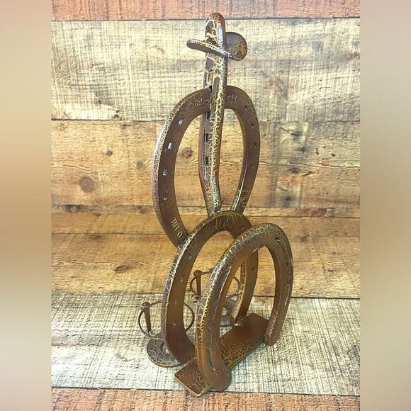 Horseshoe Western Decor Cowboy St.Croix Forge Steel salt/pepper/Napkin Holder - Picture 1 of 8
